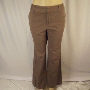 Eddie Bauer Mercer fit khaki pants Women's 12 Long wide leg dress pant slacks